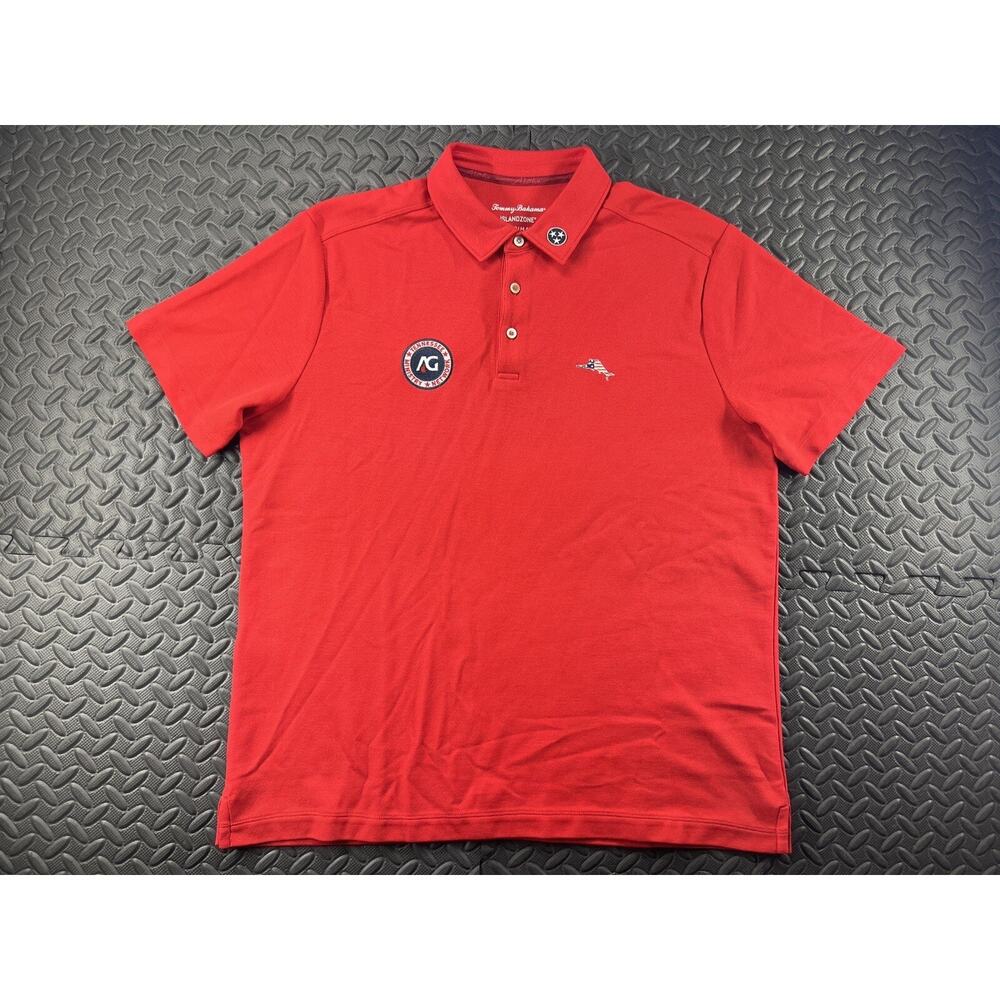 Tommy Bahama Polo Shirt Adult Large Red Short Sleeve Casual Preppy Men's